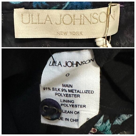 Ulla Johnson Anais Dress in Black Iris,   Size 0, ‎ Silk  New with tags - Picture 6 of 16